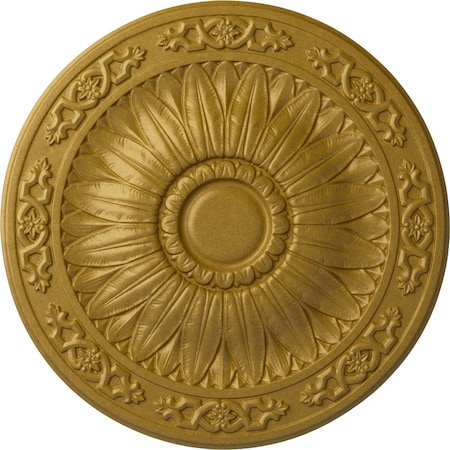 Ekena Millwork Lunel Ceiling Medallion (Fits Canopies up to 3 3/4"), Hnd-Painted Pharaohs Gold, 20 1/4"OD x 1 1/2"P CM20LUPGS